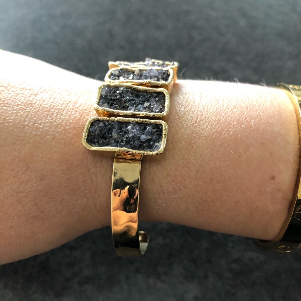18k Gold Fill and gemstone bangle
